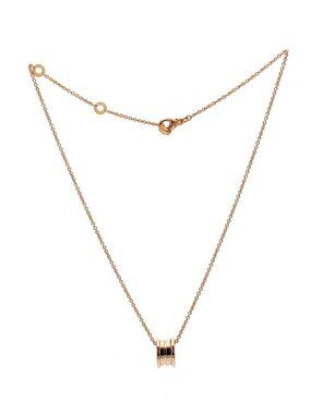 Auth Bulgari Bvlgari 18K Rose Gold B Zero 1 Pendant Necklace Size 15"-18" $4200